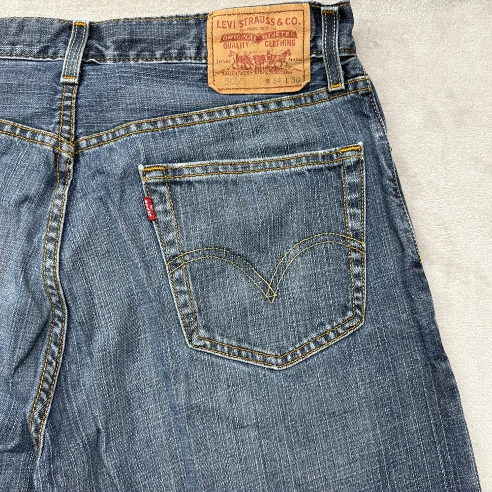 Vintage Levi's 505 Regular Fit Jeans Men 34x30 Blue Straight Dark Wash Denim Y2K